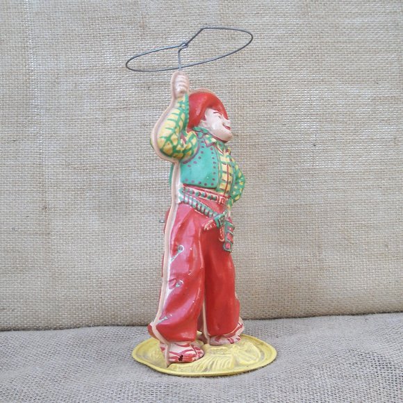 Vintage Round-up Tex Whirling Cowboy Celluloid Wind-up Toy - Picture 2 of 16